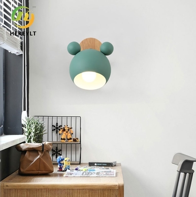 Nordischer kreativer Macaron-Wand-Lampen-einfacher Mickey Log Cartoon Children-' s-Raum-Nachttischlampe
