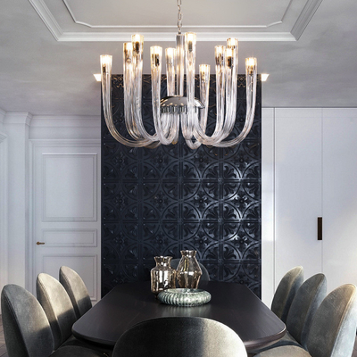 Postmoderne Licht Luxus Blumenglas LED Anhänger Licht Wohnzimmer Esszimmer Schlafzimmer Kronleuchter