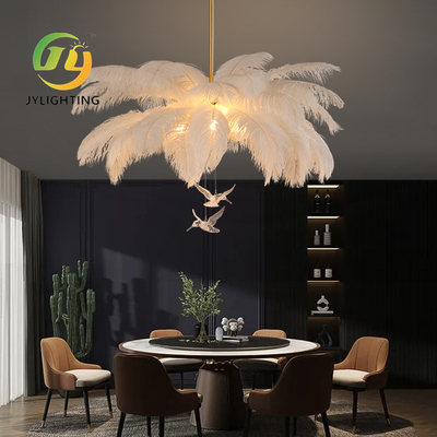 Nordic Creative Luxus Strauß Feder Vogel Anhänger Licht Moderne einfache Schlafzimmer Kronleuchter