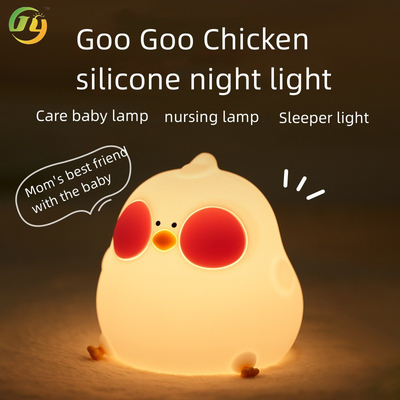 Schlafzimmer Weiches Licht Schlafende Bettlampe Silicone Pat Tischlampe Handy-Halter Kinder Küken Kleines Nachtlicht