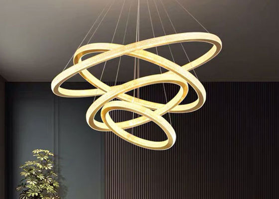 Klare Goldfarbe LED Ring Ceiling Light For Hotel Hall der Größen-40x60x80x100cm