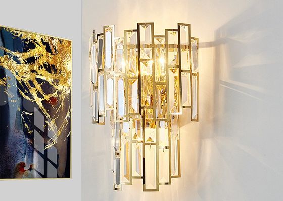 An der Wand befestigter Innen-230*500mm Glanz geführtes Gold Crystal Sconce Lights