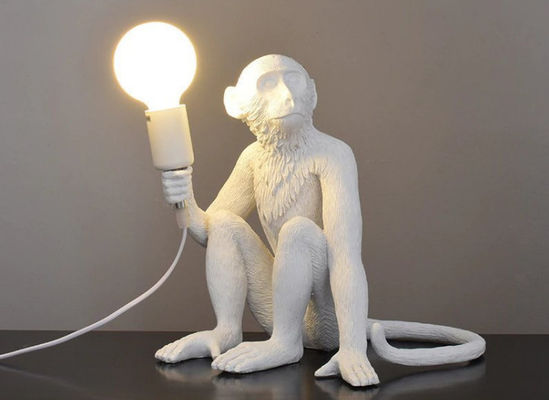 Weiße/schwarze Tischlampen des Affe-Form-Harz-310mm*310mm der Nachte27