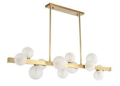 Weißglühendes 12 Goldmattglas-Ball-modernes hängendes Licht der Kopf-113*55cm