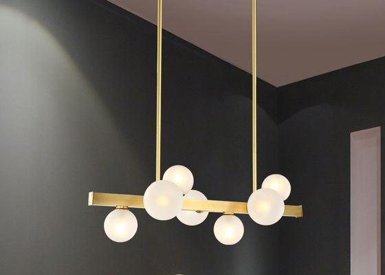 Weißglühendes 12 Goldmattglas-Ball-modernes hängendes Licht der Kopf-113*55cm