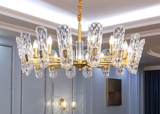 Gold geführtes Wohnzimmer 240V 100*45cm Crystal Hanging Pendant Lights