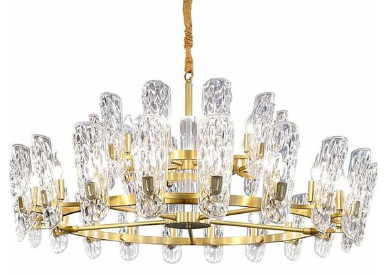 Gold geführtes Wohnzimmer 240V 100*45cm Crystal Hanging Pendant Lights