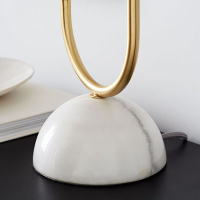 Kopfende-Tischlampe der Glaskugel-Weißgold-Eisen-Längen-38cm der Höhen-69cm