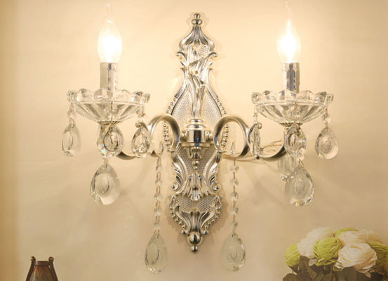Wohnzimmer 240V E14 Lichtquelle-40*43cm Crystal Glass Wall Lights For