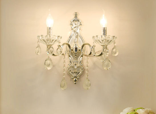 Wohnzimmer 240V E14 Lichtquelle-40*43cm Crystal Glass Wall Lights For