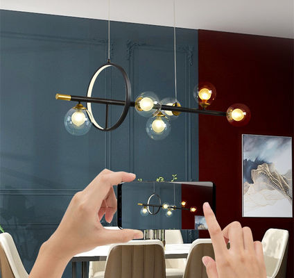 Lineares LED modernes hängendes Licht der Klarglas-Seifenblase-