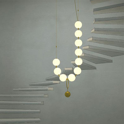 1.3M Modern Pendant Light Bronze-LED Leuchter des Milch-Weißgold-