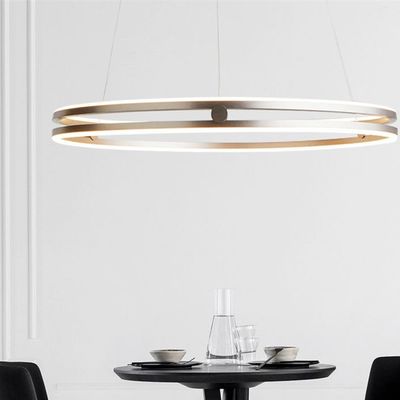 Dekoratives beleuchtendes hängendes Licht-nordisches Innendoppeltes Ring Aluminum Luxury Chandeliers u. hängende Lichter modern