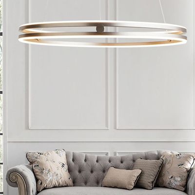 Dekoratives beleuchtendes hängendes Licht-nordisches Innendoppeltes Ring Aluminum Luxury Chandeliers u. hängende Lichter modern