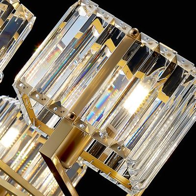 Reiner kupferner hängender Lichtquelle-nordischer Luxus Crystal Chandeliers E14