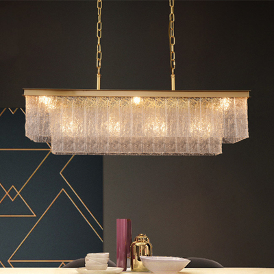 Gold-Esszimmer-Landhaus Luxus-Crystal Pendant Light Height 55cm