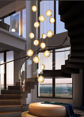 Innenausstellungsraum-Hotel moderner Crystal Pendant Light Height 300cm
