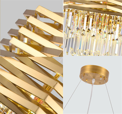 Landhaus-Luxuswohnzimmer Crystal Pendant Light Dia 60cm mit Kopf 8