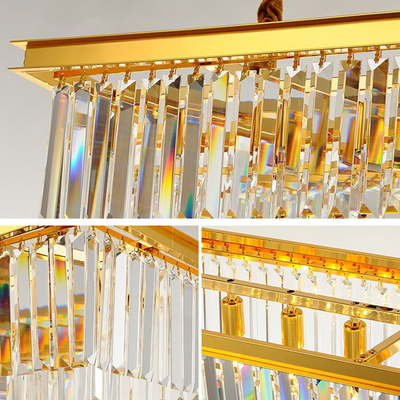 Dekorativer moderner hängender InnenCrystal Ceiling Lights Gold L90*W35*H50cm