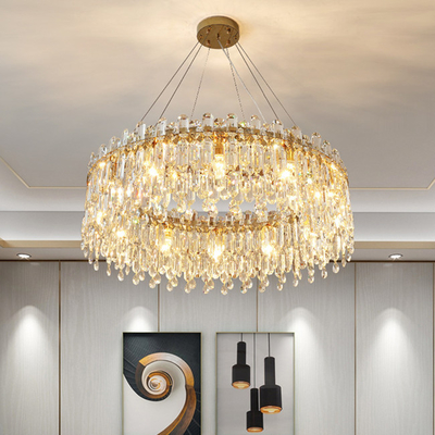 Fantastisches Gold Crystal Pendant Lamp Bedroom Decorative 110lm