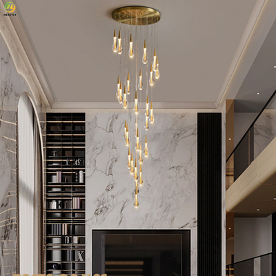 Wasser lässt Crystal Modern Pendant Light Hotel-Lobby-Dekorations-Treppenhaus fallen