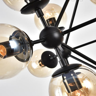 Dekorative Glaskugel-schwarze Kognak-Innenhardware-malende Glas-moderne hängende Lampe