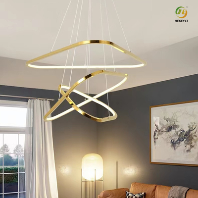 Luxusdreieck-Edelstahl-modernes Ring Light For Living Room-Schlafzimmer