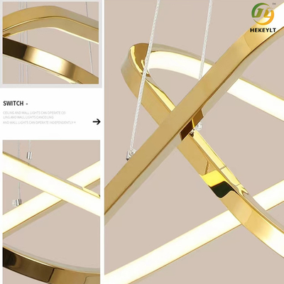 Luxusdreieck-Edelstahl-modernes Ring Light For Living Room-Schlafzimmer