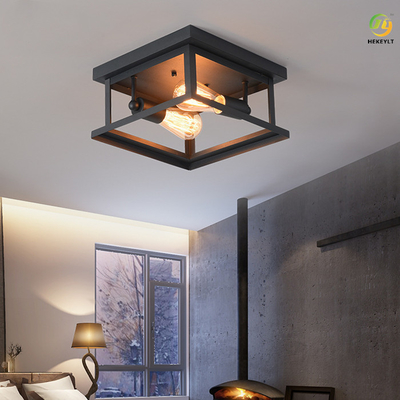 Amerikanische Lampen-Retro- industrielle Art-Edison Iron Bedroom Square Ceilings-Lampe
