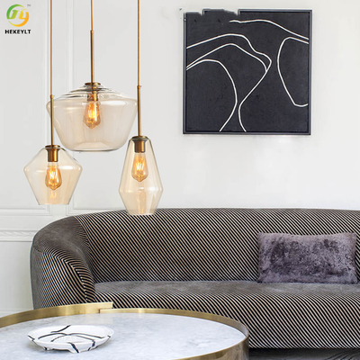 Freier Raum E26/Amber Glass Nordic Pendant Light für Hotel/Wohnzimmer/Ausstellungsraum
