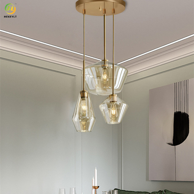 Freier Raum E26/Amber Glass Nordic Pendant Light für Hotel/Wohnzimmer/Ausstellungsraum