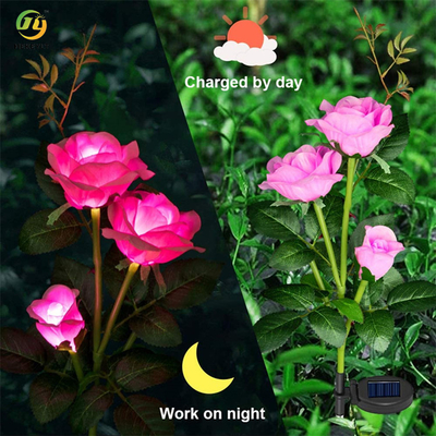 Kommerzielle helle Simulation im Freien Rose Flower Solar Light LED