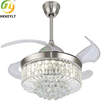 50W LED Smart Crystal Ceiling Fan Light Kit mit Fernbedienung