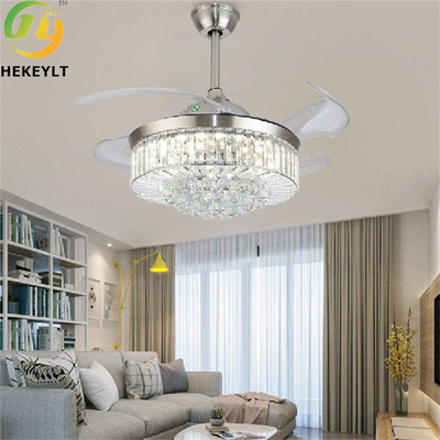50W LED Smart Crystal Ceiling Fan Light Kit mit Fernbedienung