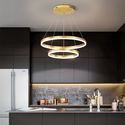 Aluminiummoderner acrylsauerraum der Decken-LED Ring Chandelier Lighting For Dining