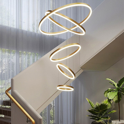 Aluminiummoderner acrylsauerraum der Decken-LED Ring Chandelier Lighting For Dining