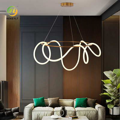 Eisen-Lampe moderner Ring Light Bedroom Showroom Decoration des Silikon-2200lm