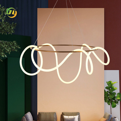 Eisen-Lampe moderner Ring Light Bedroom Showroom Decoration des Silikon-2200lm
