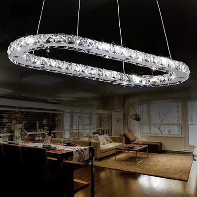 Hängendes Edelstahl-modernes geführtes Crystal Pendant Light For Villa-Innenschlafzimmer