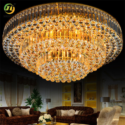 Luxuriöser Lampensockel E14 Gold LED-Deckenleuchte aus Kristall und Metall