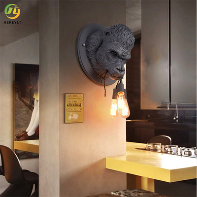 Tierharz schwarzes Grey And White Wall Lamp der dekorations-E27 für Wohnzimmer