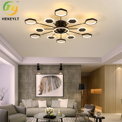 Metall, das dekoratives modernes hängendes Licht für Wohnzimmer-Esszimmer-Gold/Schwarzes hängt
