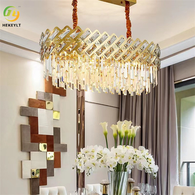 LED-Gold K9 Crystal Hanging Ceiling Light Modern Crystal Chandeliers