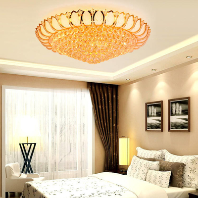 Luxus-Crystal Led Ceiling Light Round-Schlafzimmer-Goldleuchter
