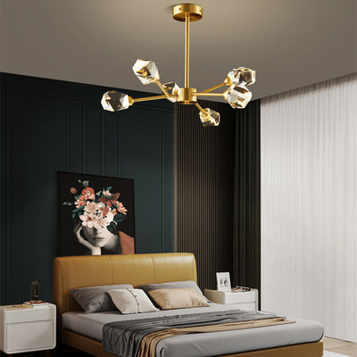 Aller kupferne Crystal Chandelier Modern Minimalist Ice Ling Dining Room Bedroom Lamp