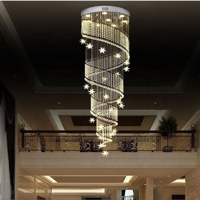 Treppenhaus-Lobby-moderne Crystal Ball Hanging Led Chandelier-Inneneinrichtung Innen