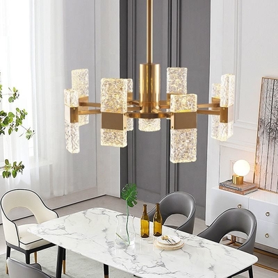 Glasgold moderne LuxuslED Crystal Chandelier For Living Room des Eisen-E14