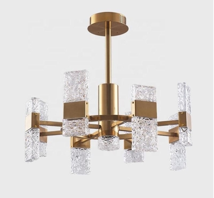 Glasgold moderne LuxuslED Crystal Chandelier For Living Room des Eisen-E14