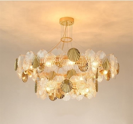 Moderne Wohnzimmer-Luxusbeleuchtung LED Crystal Chandelier Iron Glass Gold