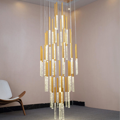 Moderne hängende Luxustreppe lässt Leuchter dekorativen Crystal Pendant Lights fallen